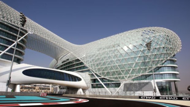 The ultra modern YasMarina Circuit in Abu Dhabi.