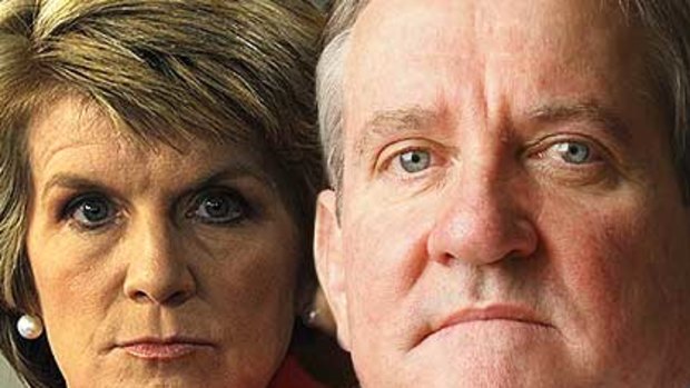 Julie Bishop, famed for a death stare, gave Ian Macfarlane a one-word reply when he told her Andrew Robb wanted her job.