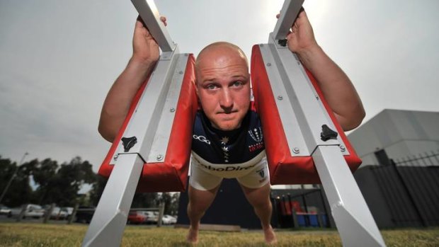 A shot at the big time: Dale Stevenson in training with the Melbourne Rebels.