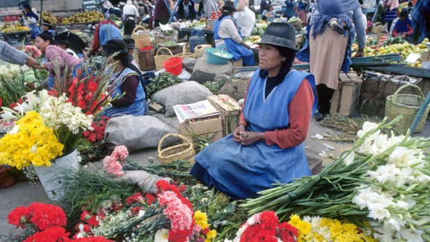 The outdoor market in Otavalo.