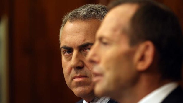 Shadow treasurer Joe Hockey and Opposition Leader Tony Abbott.