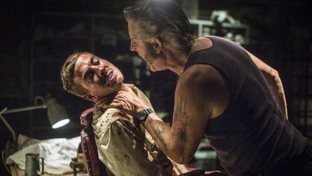 Corr and John Jarratt in a scene from Wolf Creek 2.