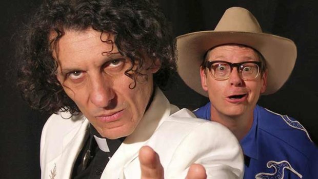 Selling spirituality: The Reverend Slim (George Catsi) and his side-kick Billy (John Knowles).