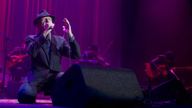 Leonard Cohen performing at the Sydney Entertainment Centre on Saturday, November 16, 2013.