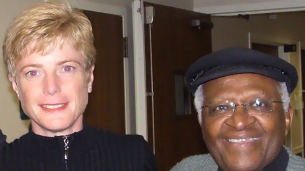 Dr Vanessa Hayes and Archbishop Tutu.