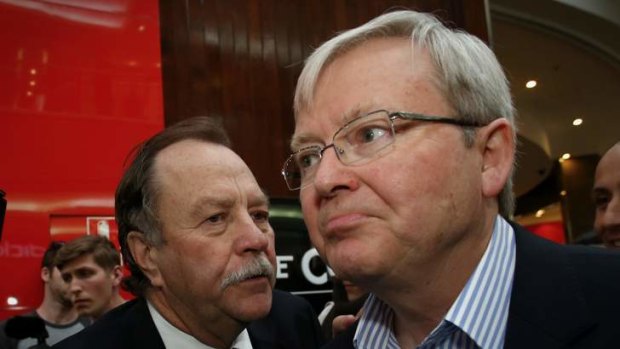 Bruce Hawker (left) has given political junkies and Coalition opponents a gift in shedding light on the internal machinations of Team Kevin.