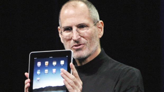 Apple’s Steve Jobs pictured with the new Apple iPad.