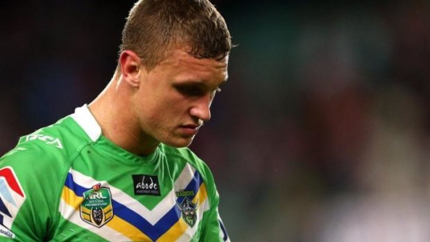 A dejected Jack Wighton after Saturday night's loss against the Roosters.