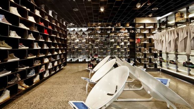 Tech savvy: Sneakerboy, only 80 square metres but offers a worldwide range of stock.