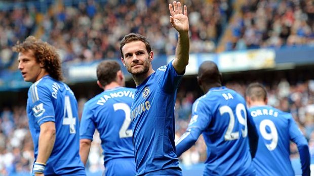 Goodbye: Juan Mata has made a big-money move from Chelsea to Manchester United.
