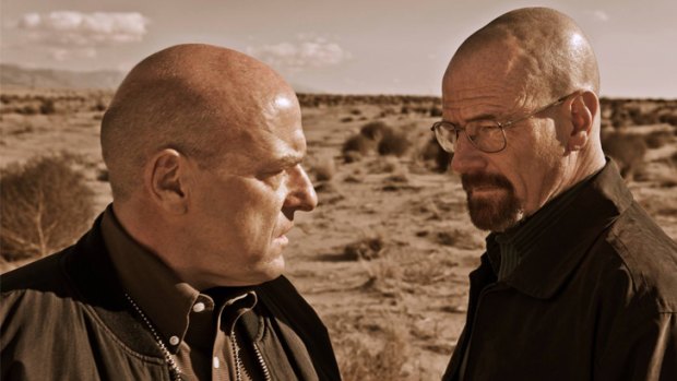 Showdown ... Breaking Bad season six pits Hank Schrader (Dean Norris) against Walter White (Bryan Cranston).