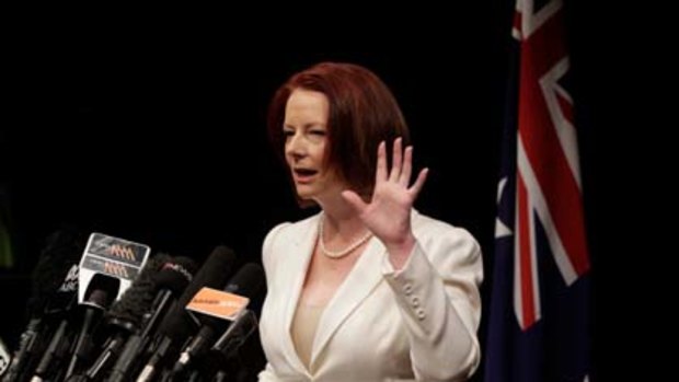 Julia Gillard holds a press conference to confront allegations about Cabinet leaks.