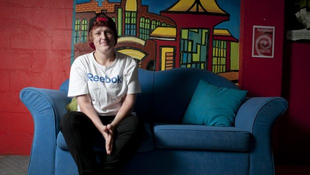 Couch surfer Chantelle Bambling, who is 20-years old, at Salvation Army Fortitude Valley.