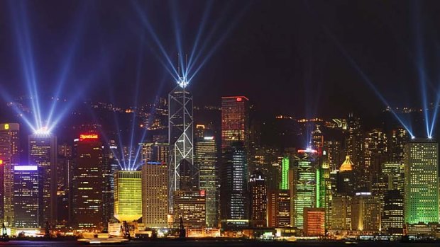 Greener option &#8230; a laser show, such as Hong Kong's A Symphony of Lights, could replace Sydney's harbourside fireworks.