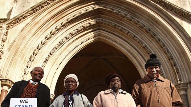 Four elderly Kenyans who have taken the British government to court.