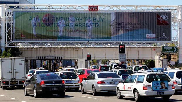 Lucrative &#8230; a billboard near Sydney Airport.