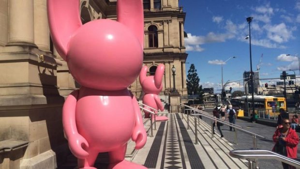 Stormie Mills' pink bunnies have returned for the 2014 Brisbane Festival.