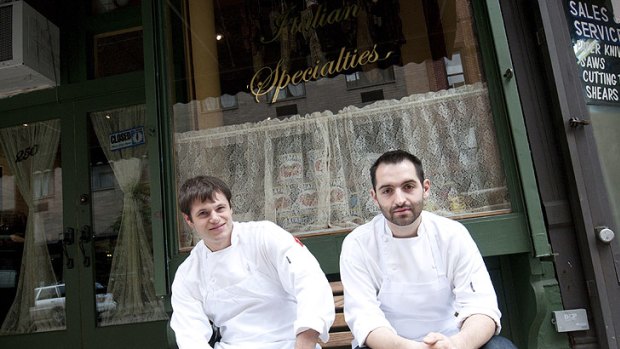 Rich Torrisi (left) and Mario Carbone of New York’s Torrisi Italian Specialties.