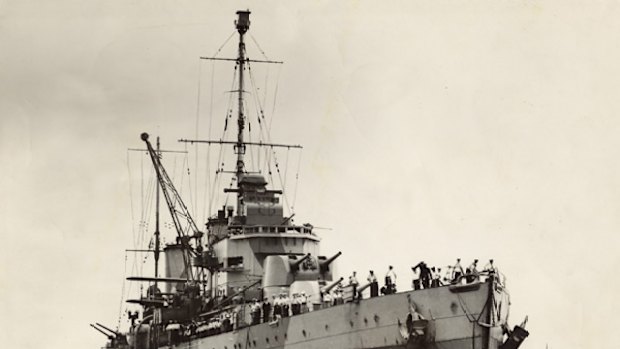 Now at the bottom of the ocean: The cartridge to commemorate the sinking of HMAS Sydney was placed into the ocean last year over the site where the ship sank in 1941.