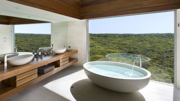 Splashout: A bathroom to die for at Southern Ocean Lodge.