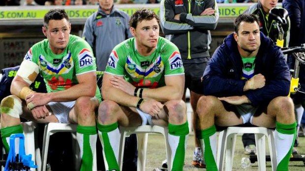 Uncertain future: Joe Picker (centre) wants to stay at the Raiders.