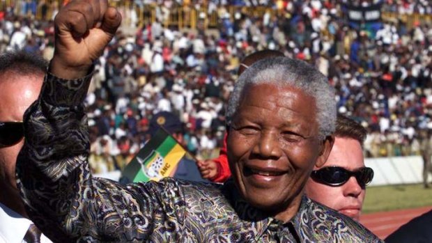 Better times &#8230; Nelson Mandela in South Africa in 1999.