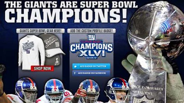 Whoops ... the website declared the Giants winners.