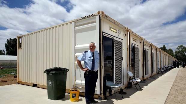 Keeping guard: But the shipping containers are now empty.