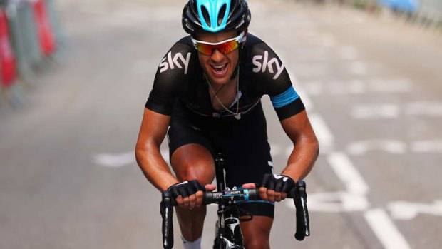 Rivalry: Richie Porte takes second place during stage eight of the Tour de France.