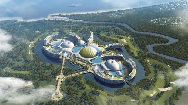 An artist impression of Aquis, the proposed mega casino for Cairns.