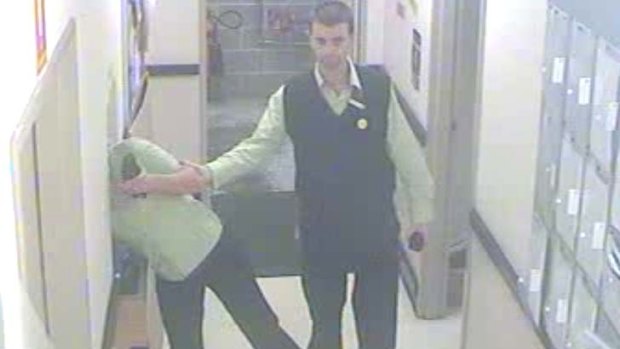 Steven Clark is pictured allegedly grabbing Alysha Wilkie.