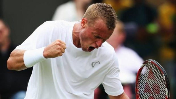 Hewitt is again showing his fight at Wimbledon.