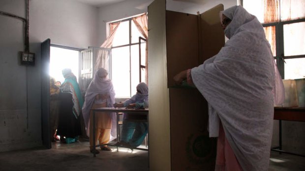 Young and increasingly well informed: Saira casts her vote on Saturday.