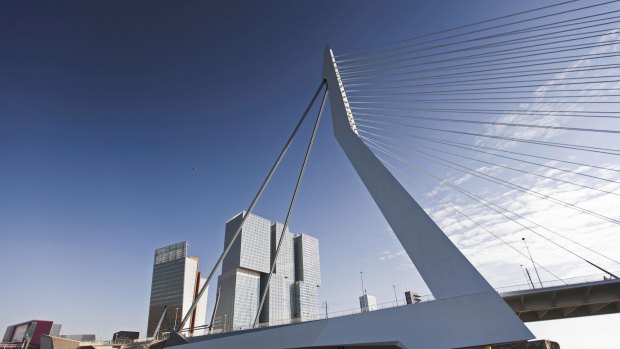 The Erasmus Bridge is among some of the stunning architecture to be seen in Rotterdam.
