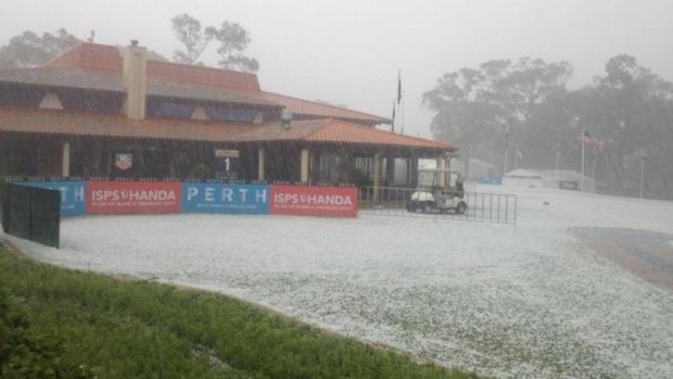 Next weekend Lake Karrinyup will be awash with world-class golfers - on Saturday it was covered with ice.