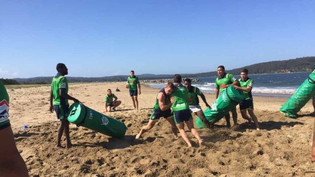 The Canberra Raiders went on a pre-season camp trip to Bateman's Bay