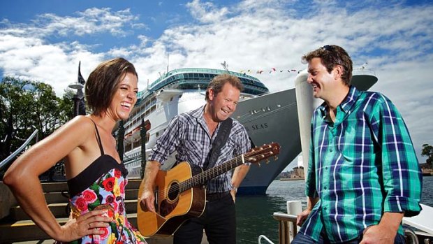 Country cruisers ... Amber Lawrence, Troy Cassar-Daley and Adam Harvey will perform for seven night on a cruise through the South Pacific.