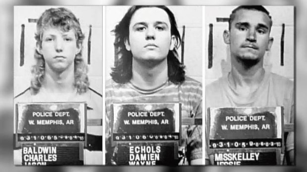 Arrested development … (from left) Jason Baldwin, Damien Echols and Jessie Misskelley at their arrest in 1993.