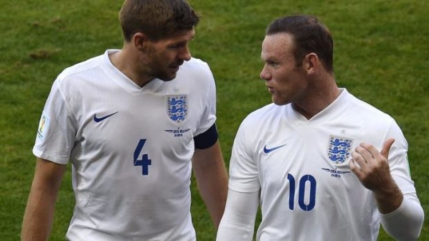 The old and the new: Steven Gerrard and Wayne Rooney.