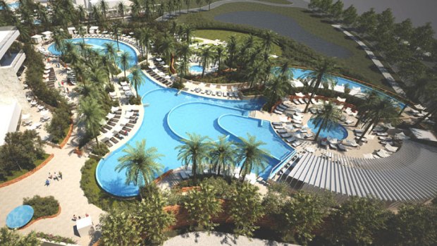 An artist's impression of the pool complex of Crown Towers.