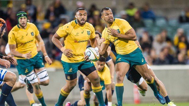 Flashback: Wallabies inside-centre Kurtley Beale is looking as dangerous as ever when he finds space.