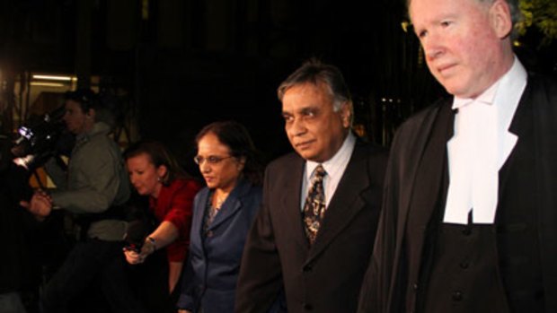 Guilty ... Jayant Patel and his wife, Kishoree, arrive at Brisbane Supreme Court on Tuesday to hear the jury's verdict.