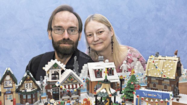 Lego together … Darren Reid and Caralie Johnson-Reid.