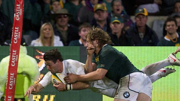 Ben Foden scores England's only try.