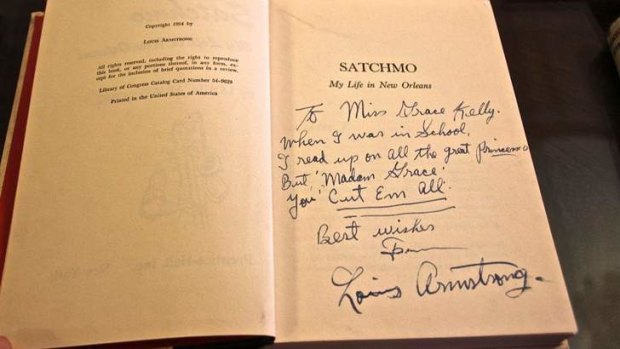 The signed copy of Louis Armstrong's autobiography <i>Satchmo</i>.