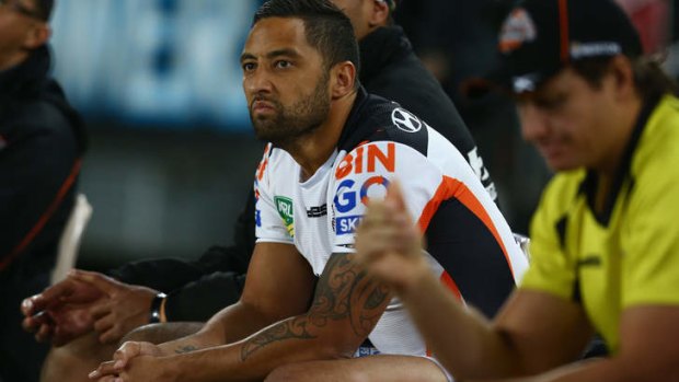 Unhappy: Benji Marshall will seek a release from the Wests Tigers at the end of the 2013 NRL season.