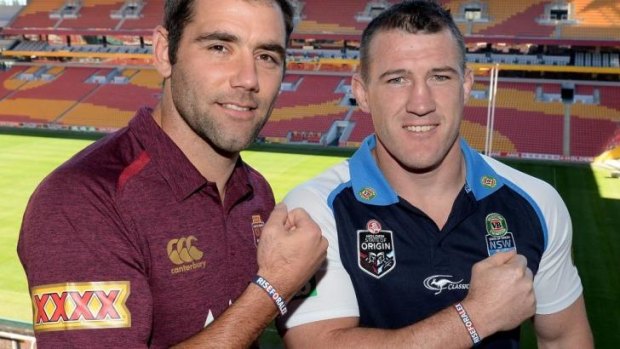 Very good cause: Cameron Smith and Paul Gallen display their Rise For Alex wristbands.
