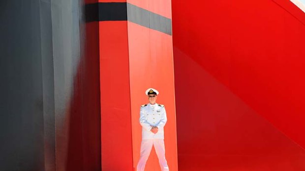 Stiff upper lip ... Commodore Christopher Rynd on the Queen Mary 2.