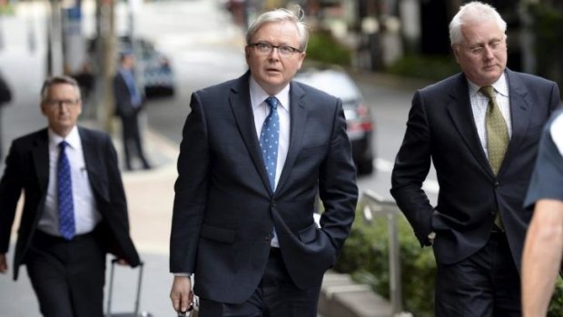 Kevin Rudd arrives at the home insulation program royal commission in Brisbane