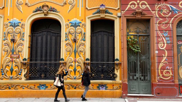 City of colour: facades in filete style in Abasto, Buenos Aires.